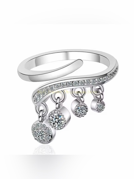 Anthropologie Jewelry - Sterling Silver 925 CZ Floral Cluster Ring - White